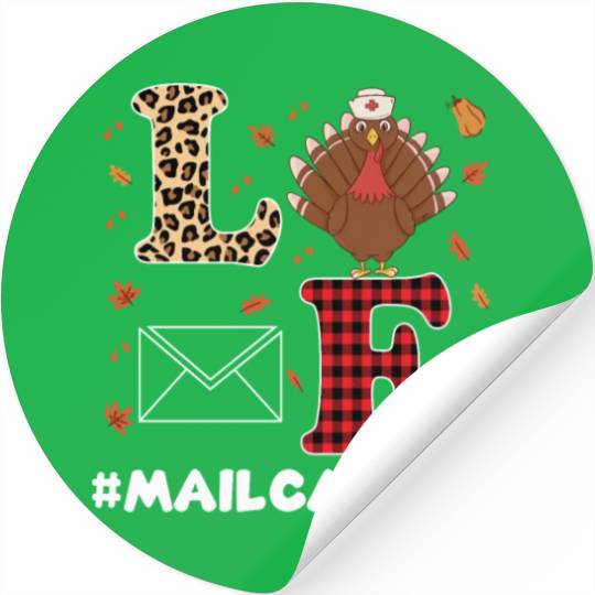 Great Mail Carrier Thanksgiving Turkey Outfit Stickers