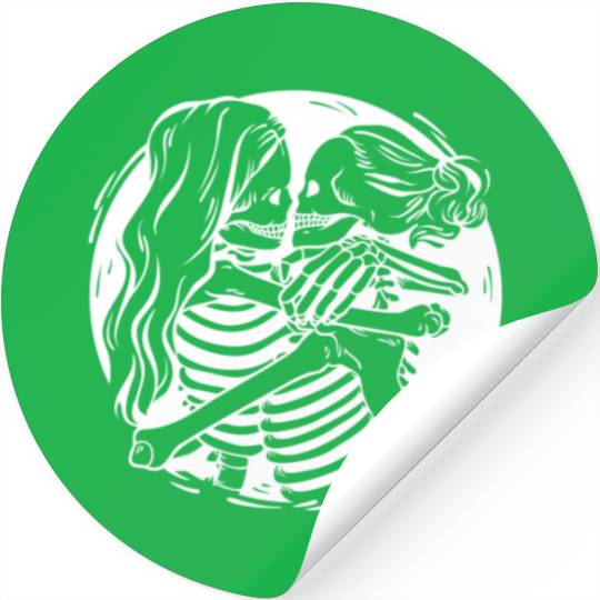 Lesbian Lgbtq Pride Skeletons Kissing Valentine' D Stickers