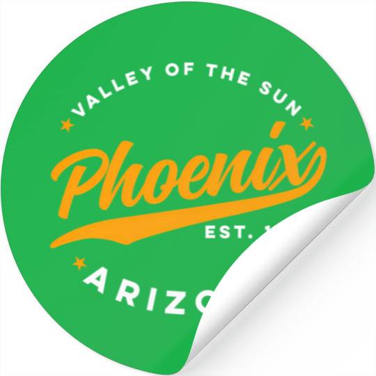 Phoenix Arizonna Valley Of The Sun Orange Text Stickers