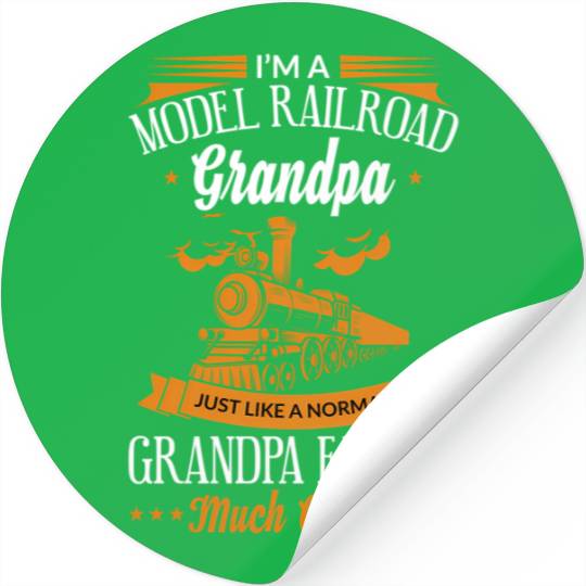 Model Railroad Train Grandpa Grandparent Stickers