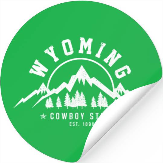 Wyoming The Cowboy State Est 1890 Mountains Stickers