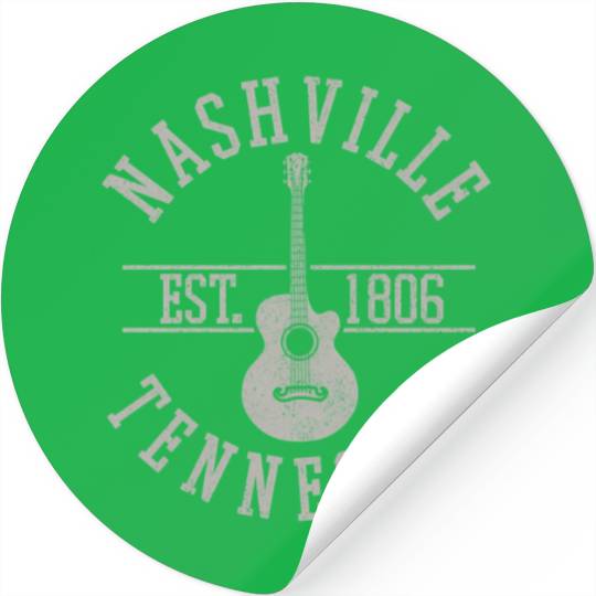 Nashville Country Music City Guitar Stickers