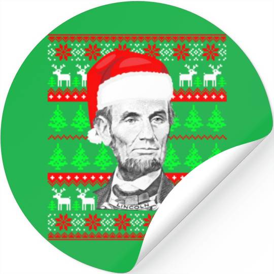 Abraham Lincoln Santa Ugly Stickers