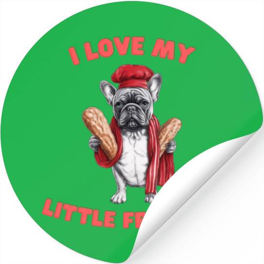 I Love My Little Frenchie | French Bulldog Design Stickers