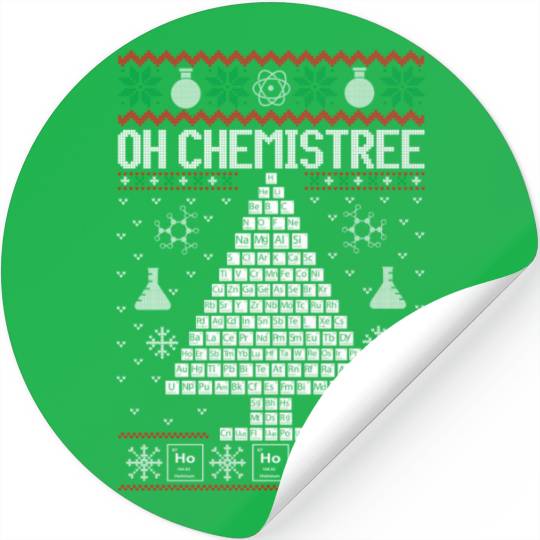 Oh Chemist Tree Merry Chemistree Chemistry Ugly Stickers