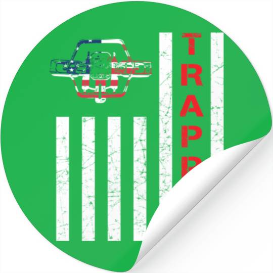 American Flag Trapping For Trappers And Hunters Stickers
