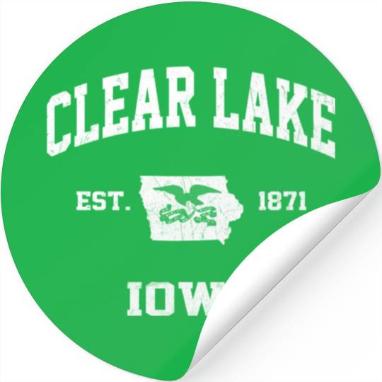 Clear Lake Iowa Ia State Athletic Style Stickers