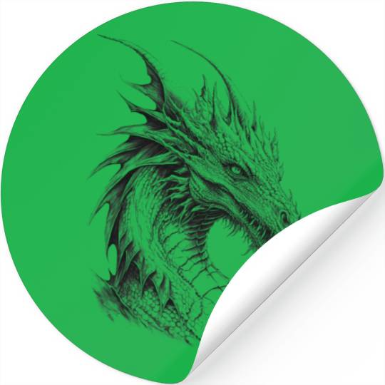 Mythical Dragon. An Epic Grayscale Legend. Stickers