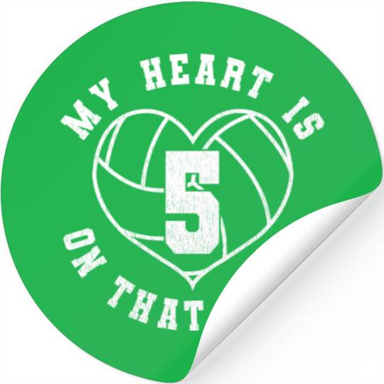 Volleyball Mom Dad Saying Player Jersey Number 5 Stickers