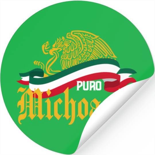 Michoacán Mexico Puro Michoacán Yellow Eagle Flag Stickers