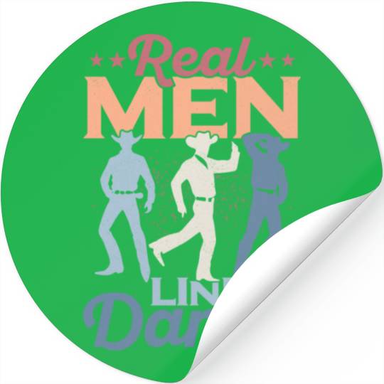 Real Men Line Dance Western Country Music Stickers