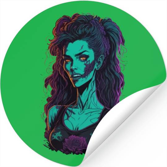 Zombie Girl Stickers