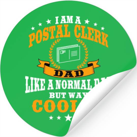 Funny Postal Clerk Dad Post Office Father's Day Stickers