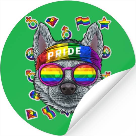 Lgbt Husky Gay Pride Month Dog Rainbow Lesbian Stickers