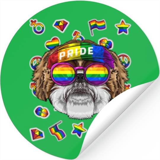 Lgbt Shih Tzu Gay Pride Month Dog Rainbow Lesbian Stickers