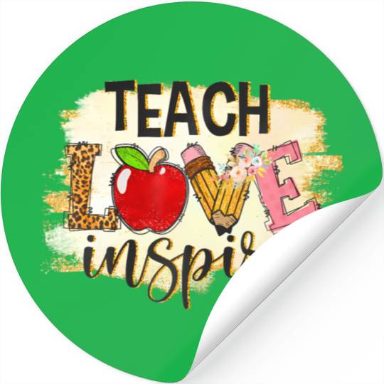 Teach Love Inspire Back To School Leopard Teacher Stickers