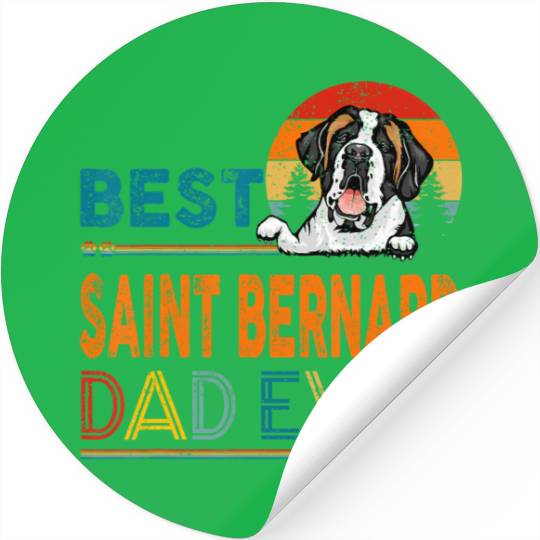 Vintage Best Saint Bernard Dad Ever Father's Day Stickers
