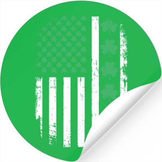 US American Flag With Shamrocks for St Patricks da Stickers