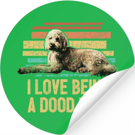 I Love Being A Doodle Mom Retro Goldendoodle Dog Stickers