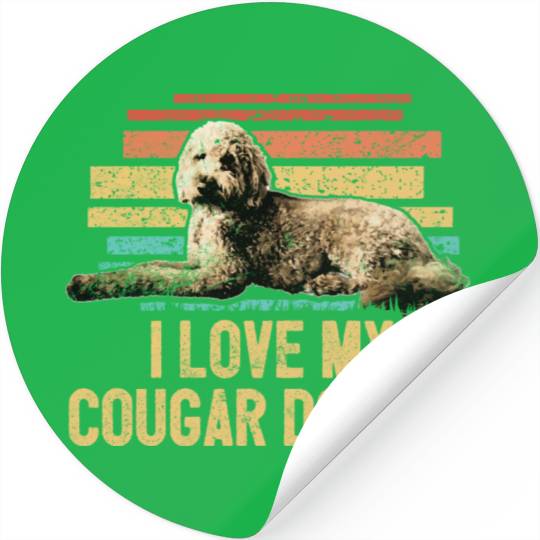 I Love My Doodle Retro Goldendoodle Dog Dad Stickers