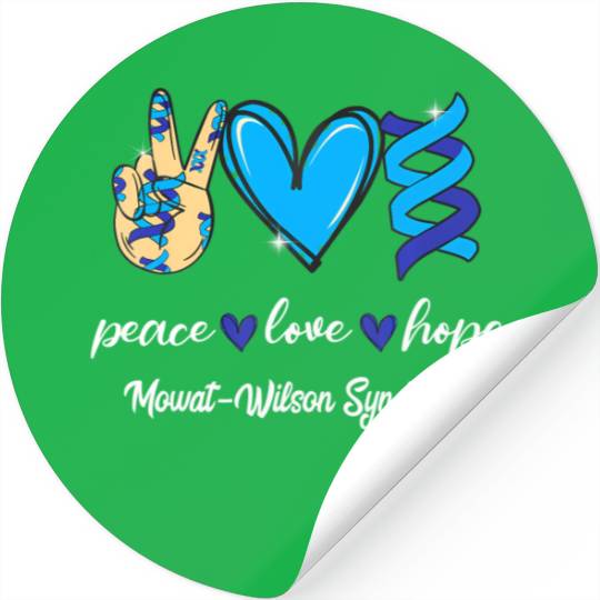 Peace Love Cure Mowat-Wilson Syndrome Blue Ribbon Stickers