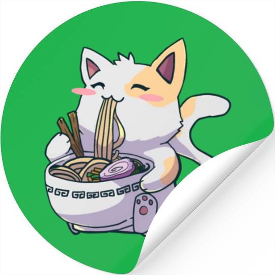 Ramen Cat Kawaii Anime Japanese Kawaii Neko Stickers