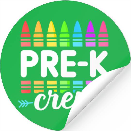 Pre-K Crew Teacher Team Squad Hello Back School Gr Stickers