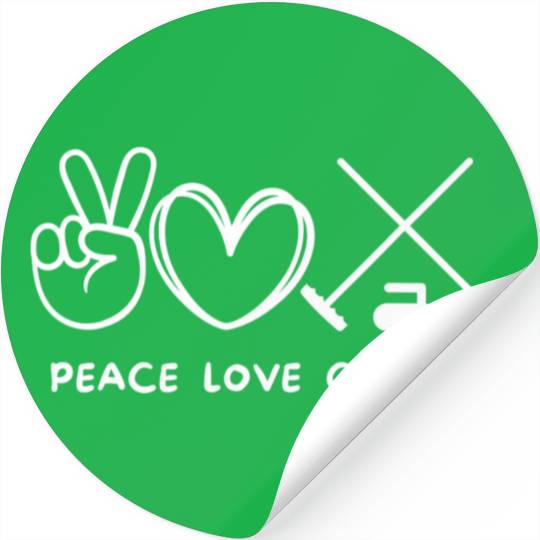 Peace Love Curling Retro Curling Lover Sport Lover Stickers