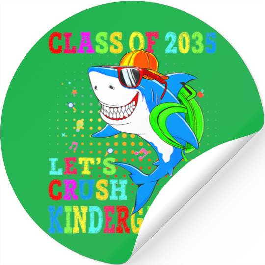 Let's Crush Kindergarten Shark Back To School Clas Stickers