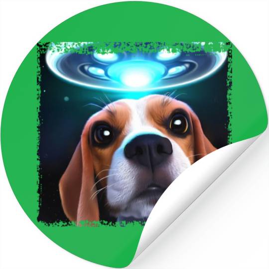 UFO selfie with beagle Stickers