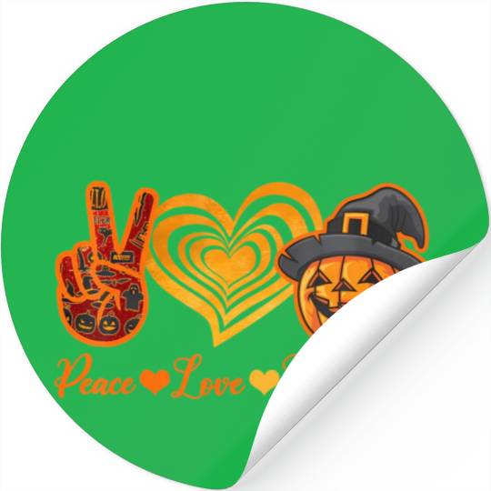 Peace Love Halloween Celebrate Halloween Day Stickers