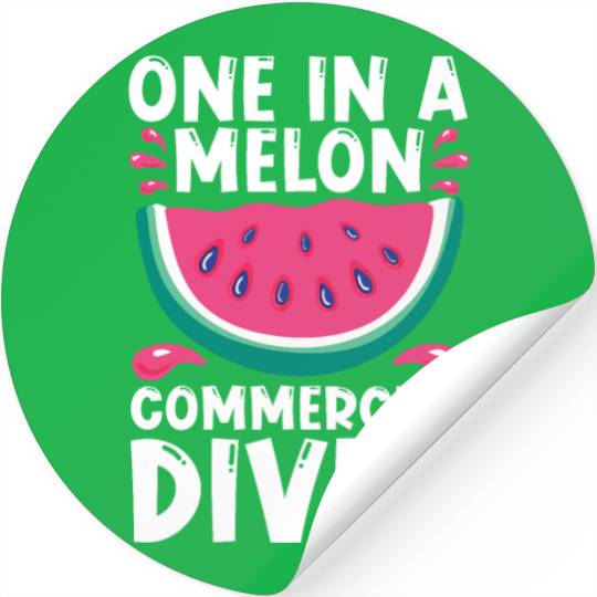 Diving Diver Melon Commercial Diving Stickers