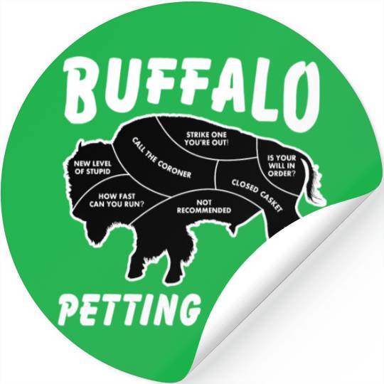 Buffalo Wildlife Petting Chart For Bison Stickers