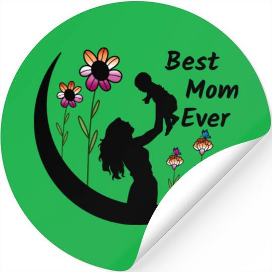 LGBTQ Mother's Day, Best Mom Ever, Lesbian Flag Stickers