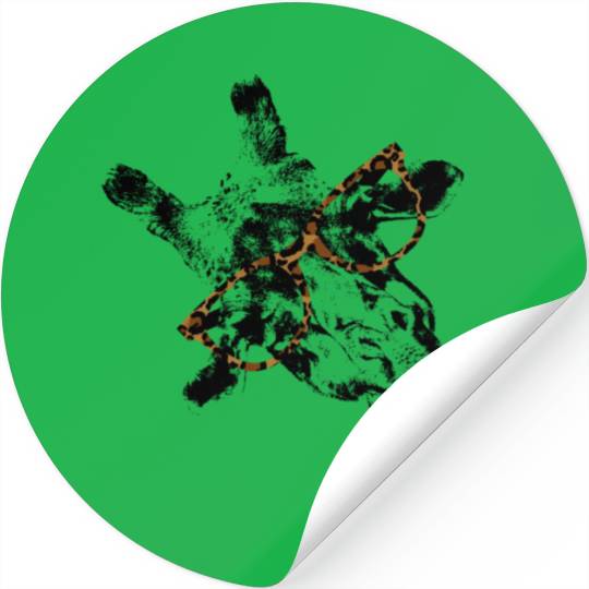 Hipster Giraffe Print Leopard Print Glasses Stickers