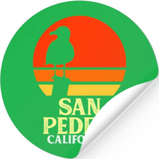 San Pedro California Beach Seagull Stickers