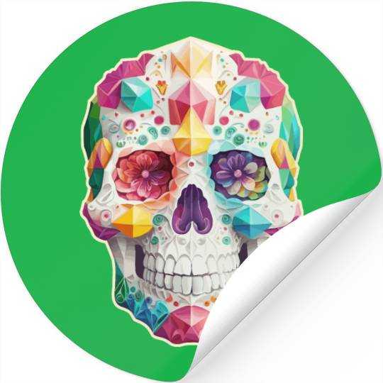 Jeweled Sugar Skull Stickers