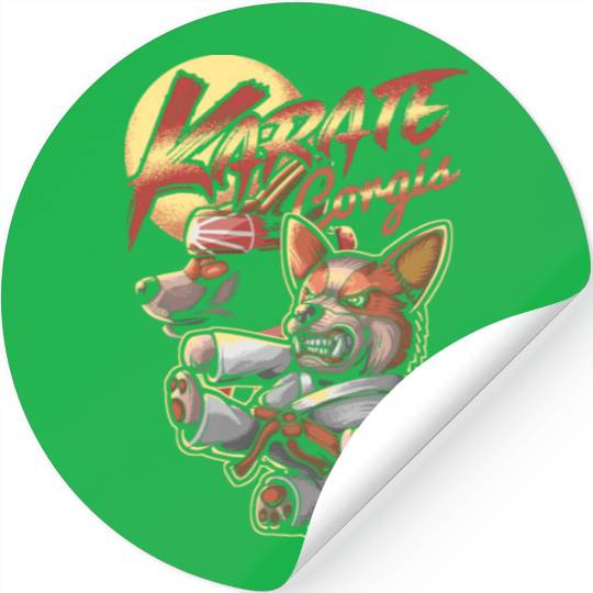 Karate Corgis Stickers