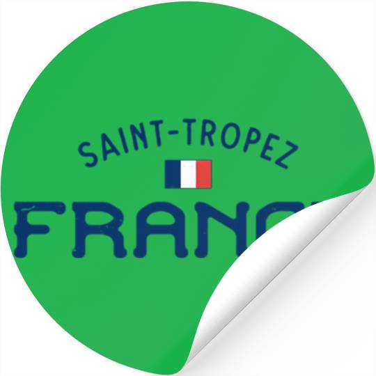 Distressed Saint Tropez France With French Flag Stickers