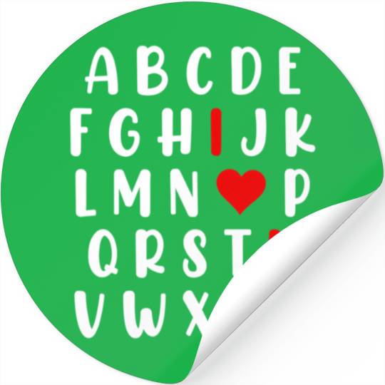 Abc Alphabet I Love You English Teacher Day Stickers