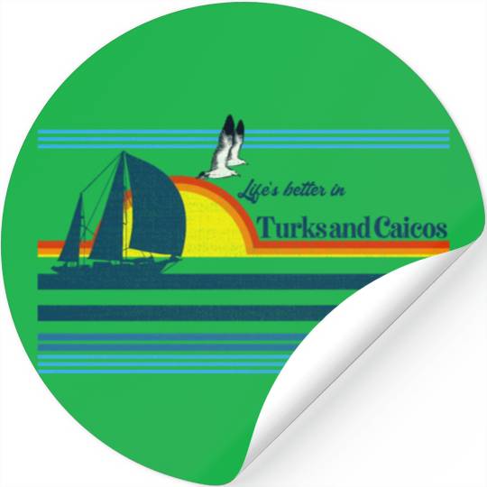 Beach 70S 80S Island Sailing Sunset -Tur And Stickers