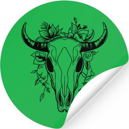 Cow Skull Boho Stickers