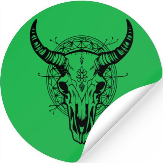 Cow Skull Boho Stickers