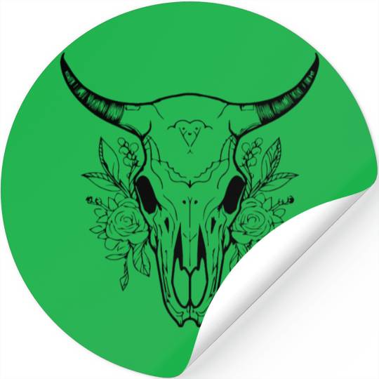 Cow Skull Boho Stickers