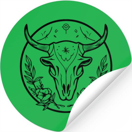 Cow Skull Boho Stickers