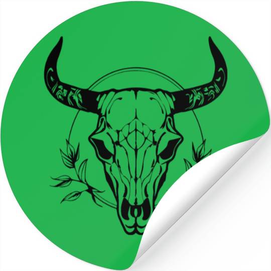 Cow Skull Boho Stickers