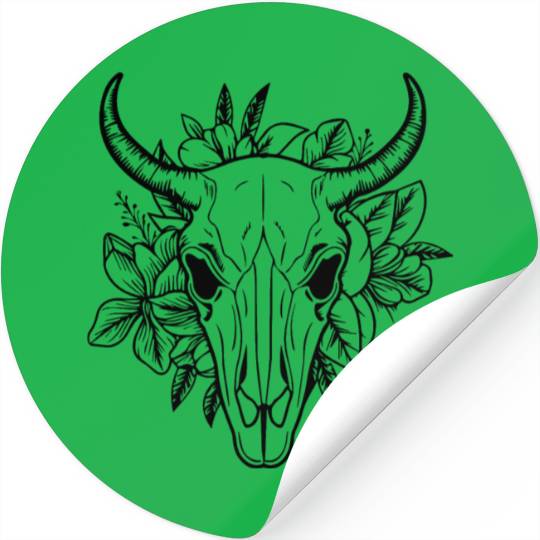 Cow Skull Boho Stickers