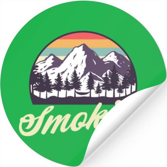 Retro Lake Tahoe Mountains Distressed Stickers