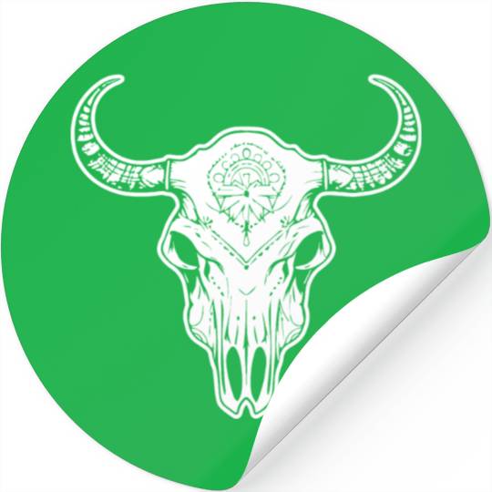 Cow Skull Boho Stickers