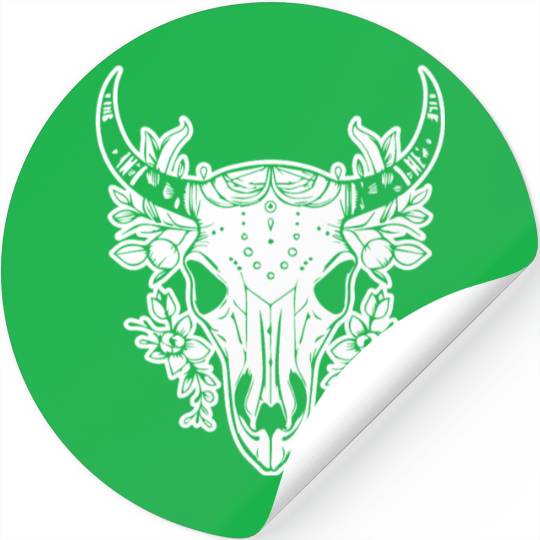 Cow Skull Boho Stickers